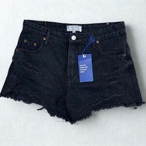 Love Tree Women's Dark Denim Distressed Shorts